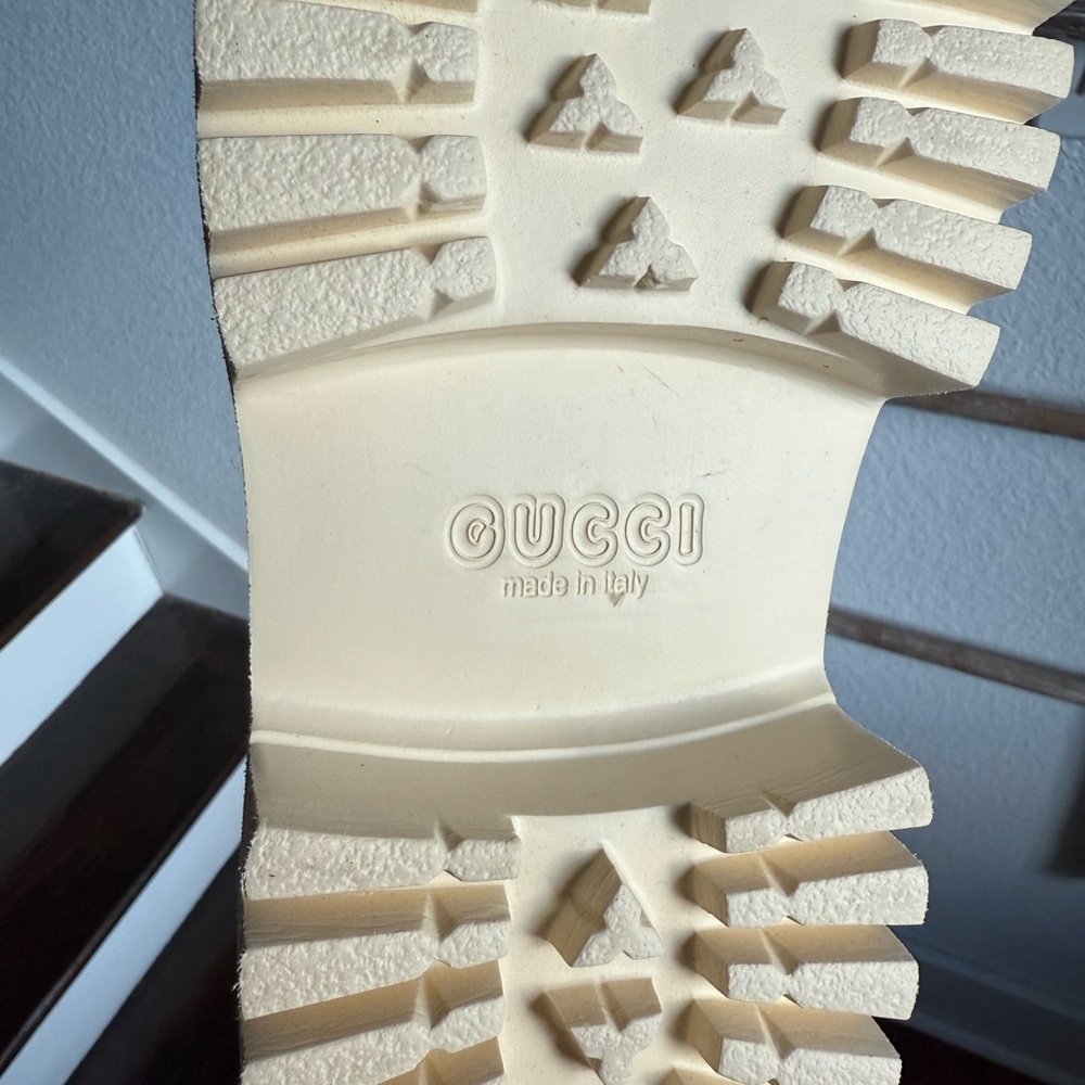 Gucci Rubber Monogram GG Go Through Platform Slide Clogs in Mystic White sz: 11 - Picture 10 of 14